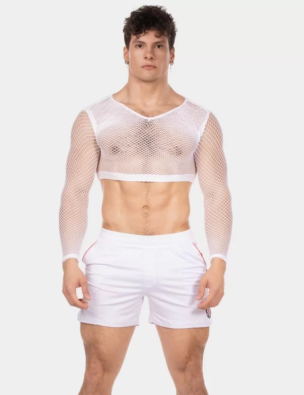 Fishnet Crop Florence - White