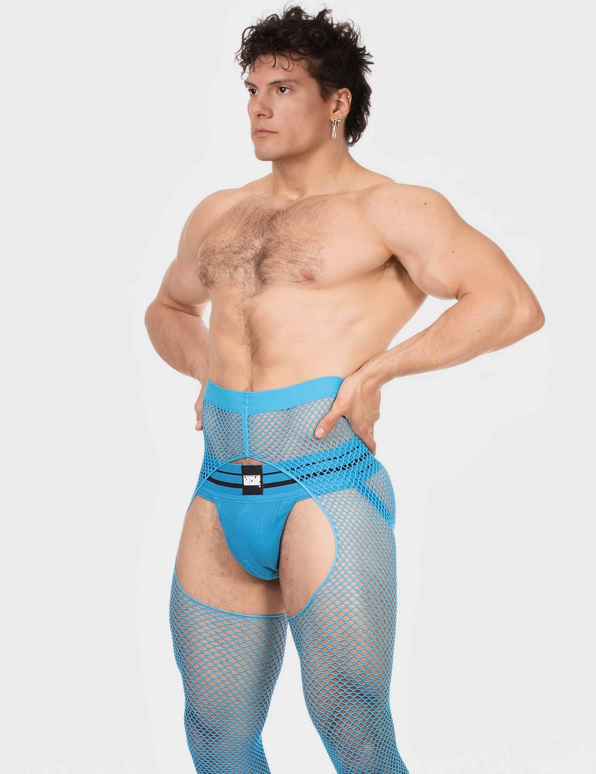 Fishnet Leggings Cacci - Neonblue
