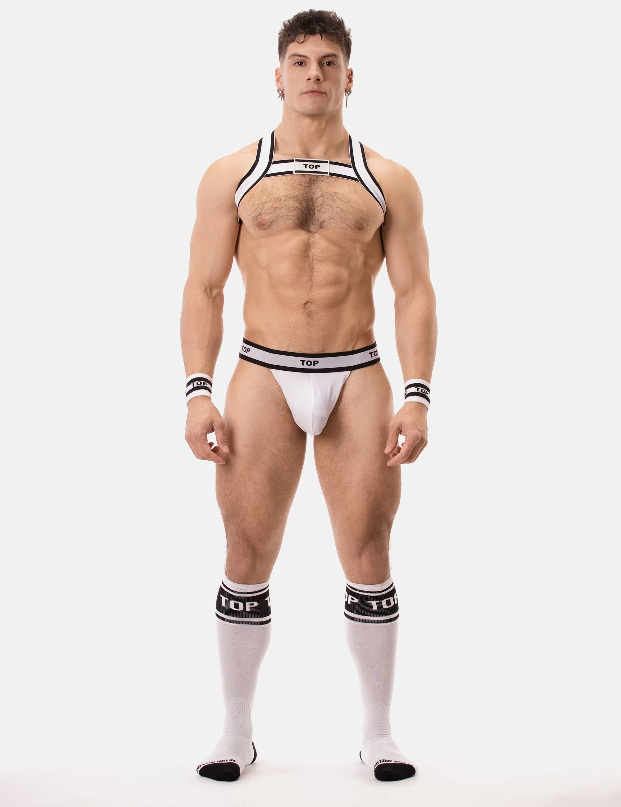 Suspender Top - White-Black