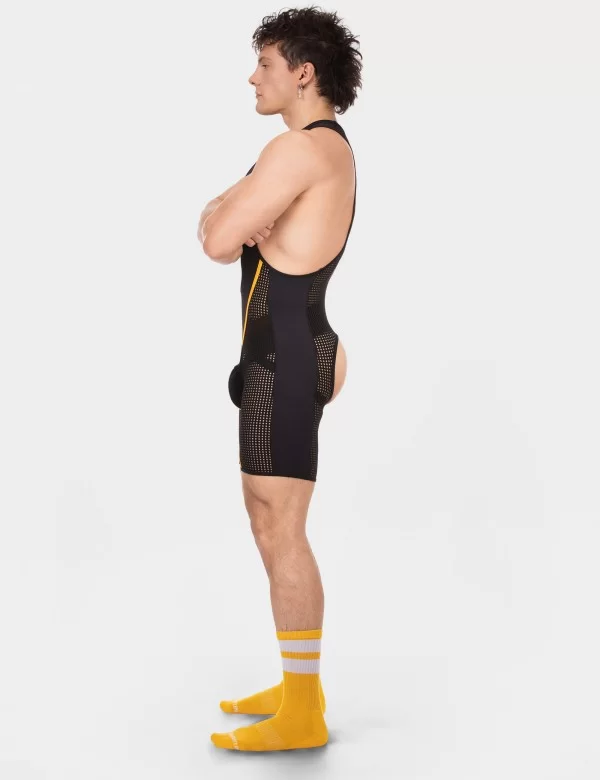 Chaps Singlet Krish - Black-Yellow
