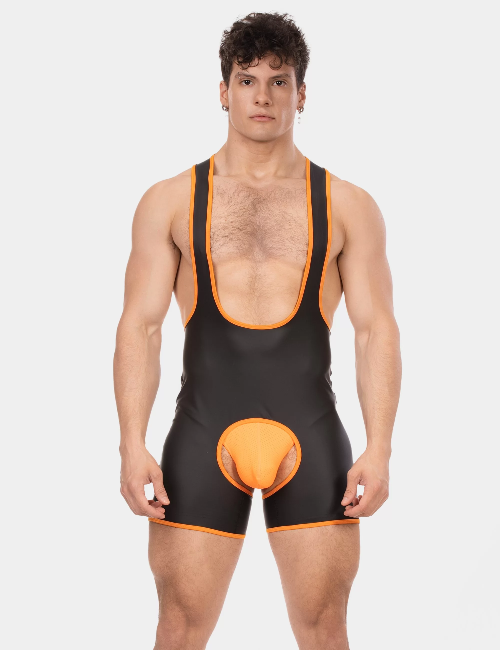 Singlet Kam - Black-Neonorange