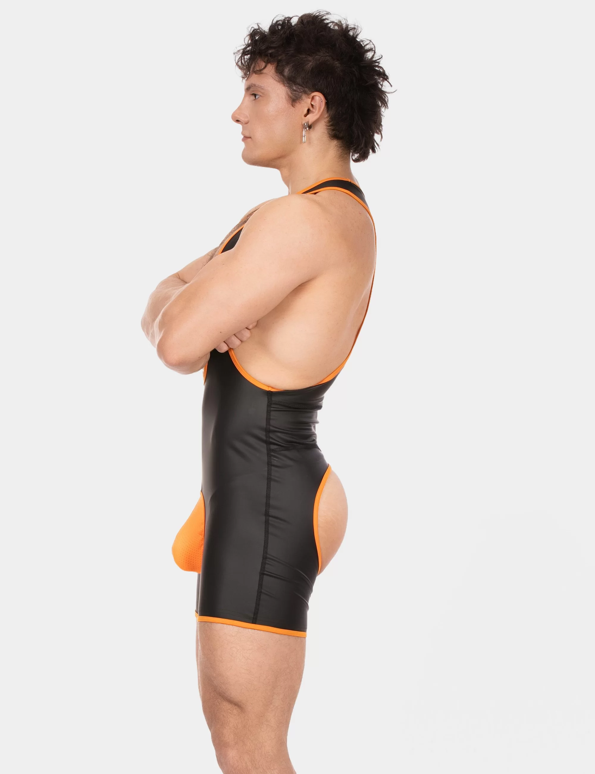 Singlet Kam - Black-Neonorange