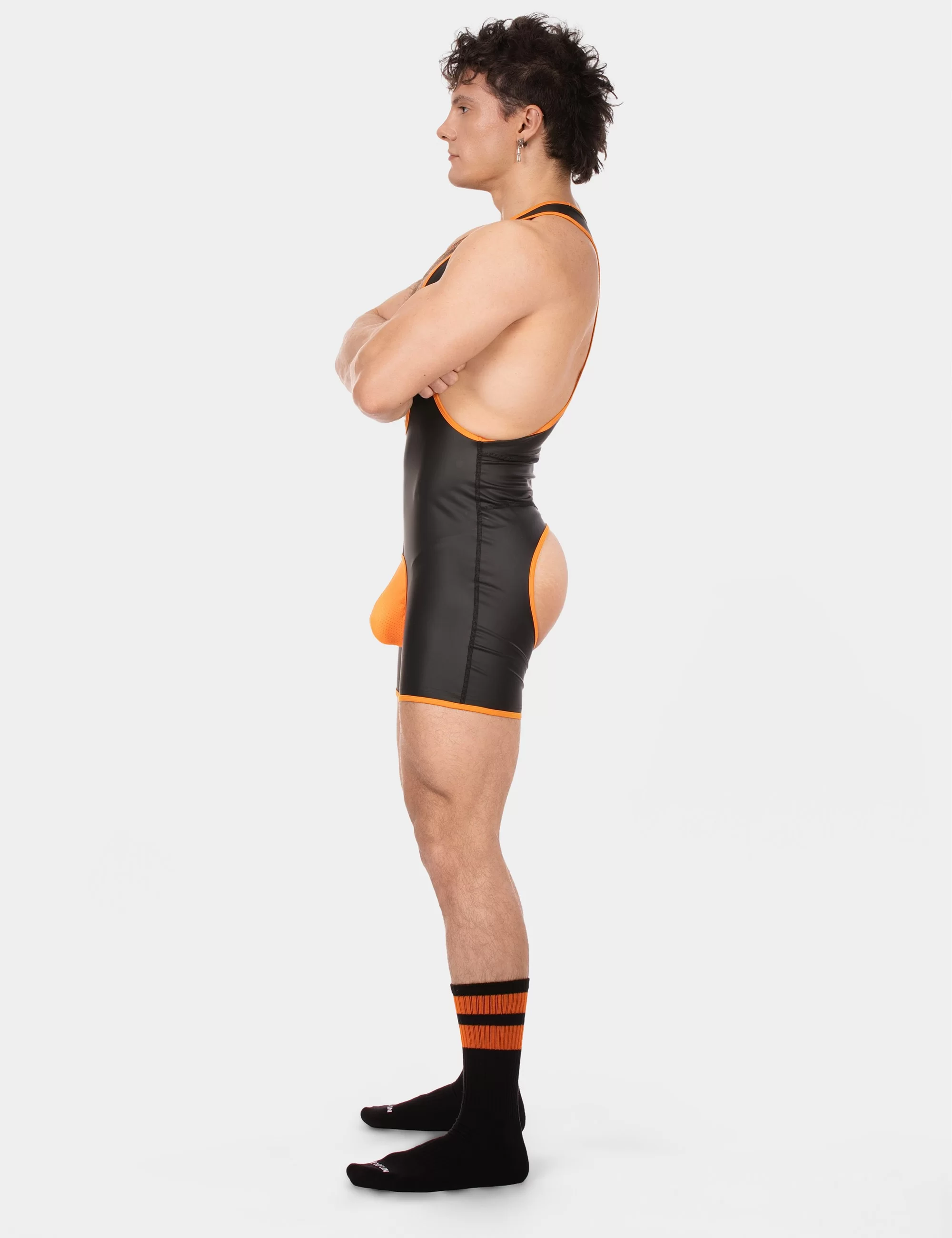 Singlet Kam - Black-Neonorange