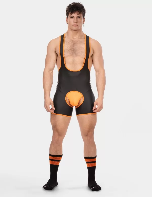 Singlet Kam - Black-Neonorange