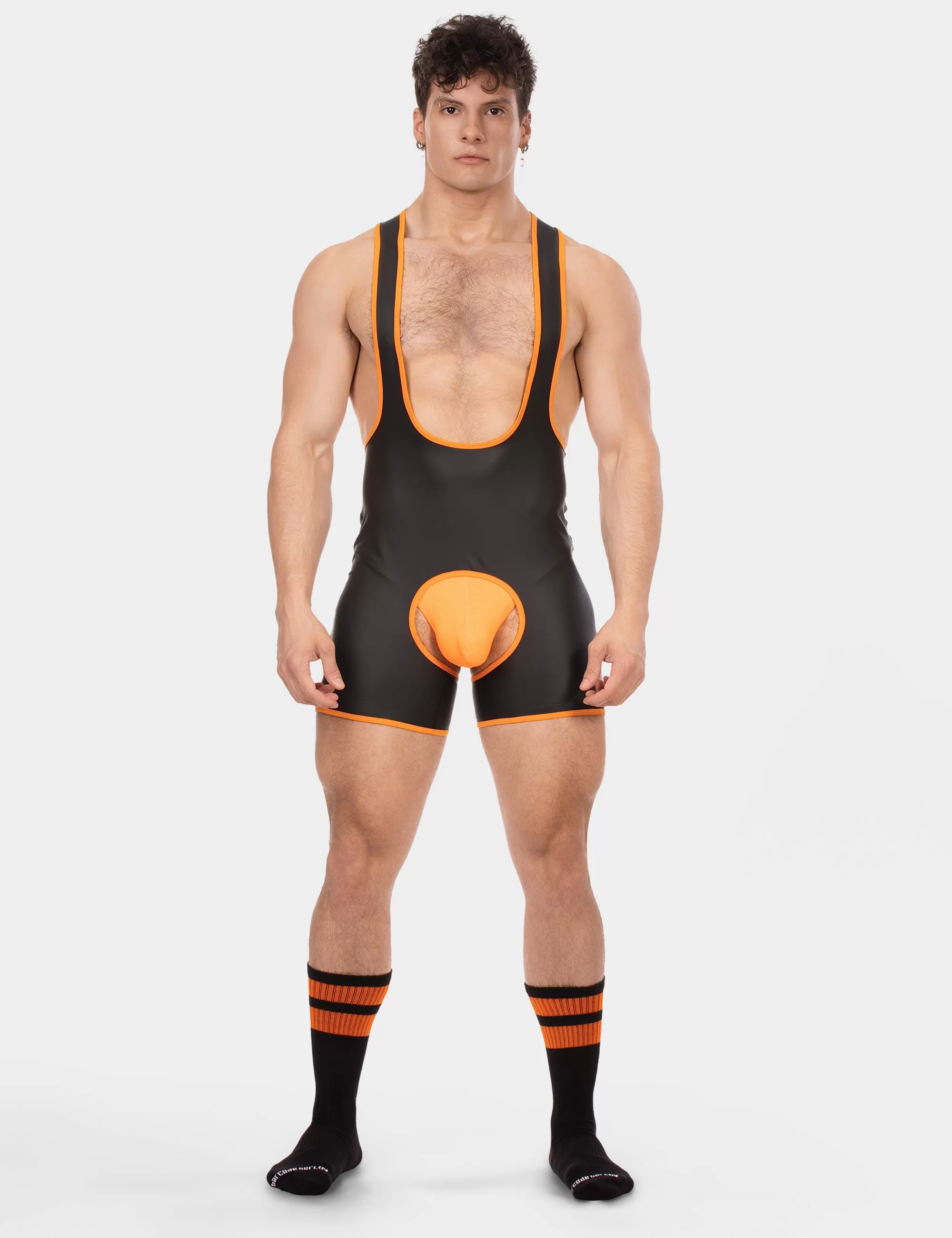 Singlet Kam - Black-Neonorange