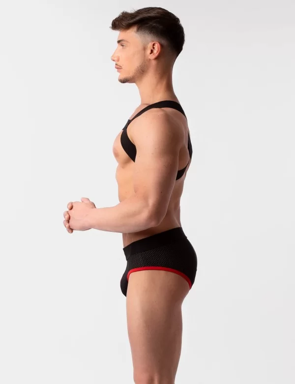 Mesh Brief Sicile - Black-Red