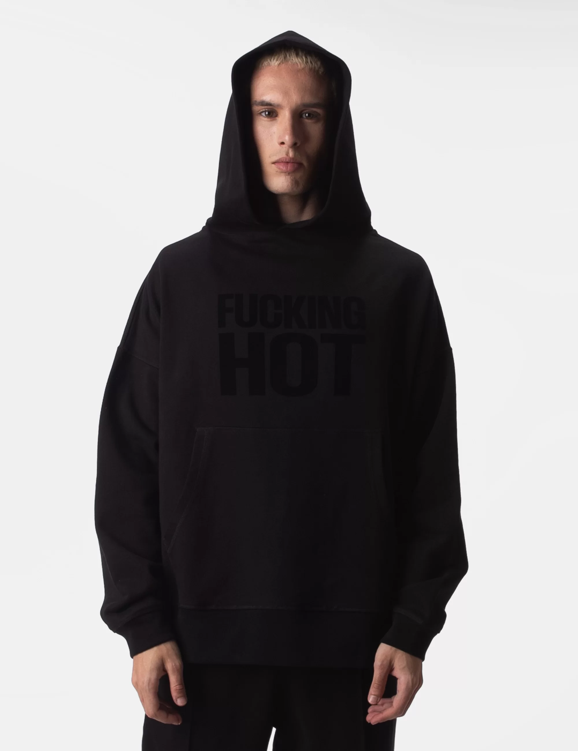 Fleece Hoody Fucking Hot - Black