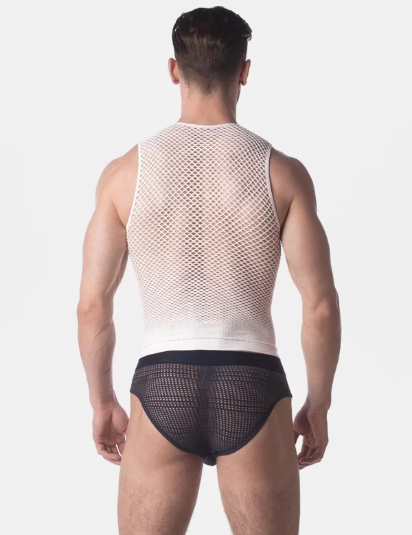 Fishnet Tank Top Stefano - White