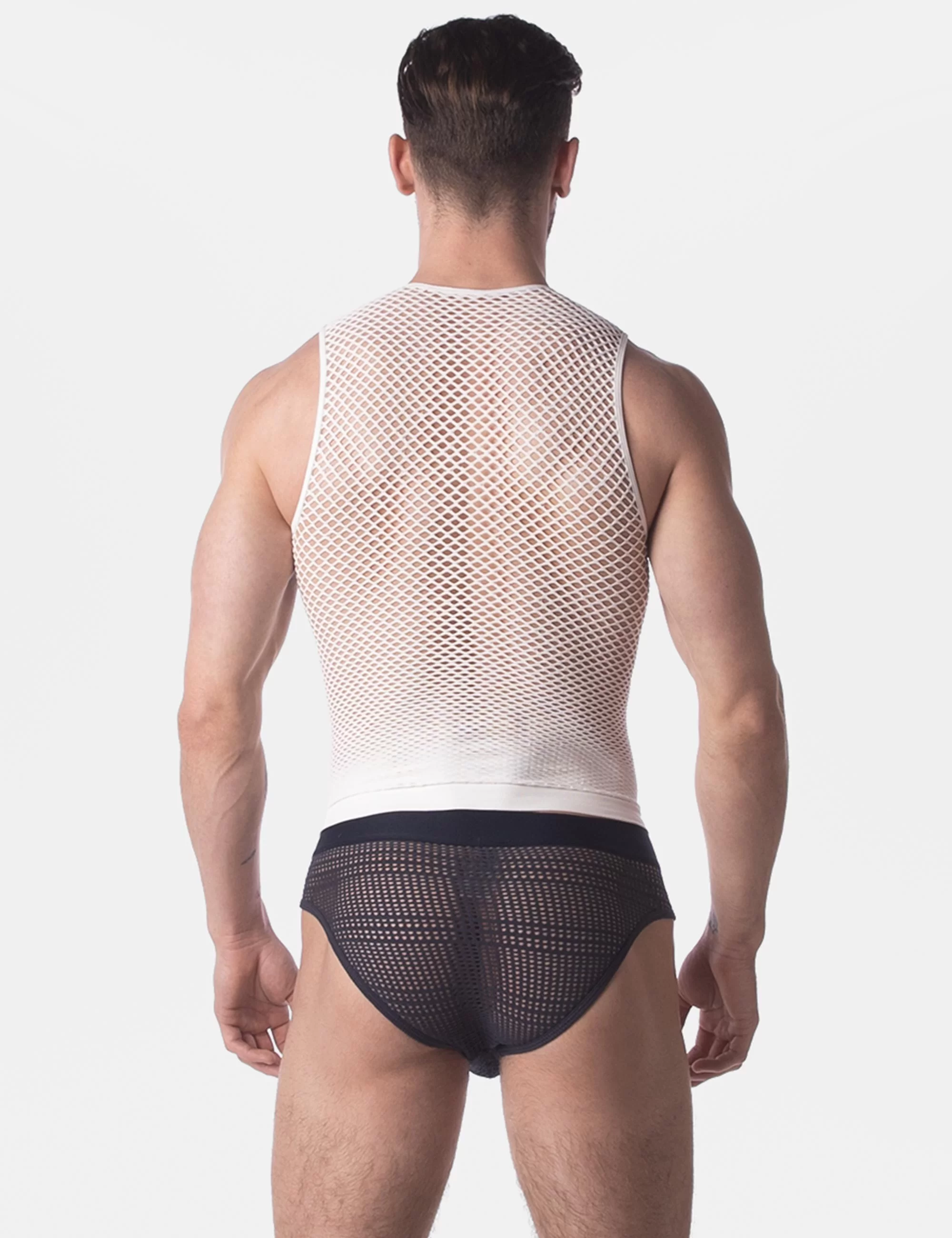 Fishnet Tank Top Stefano - White
