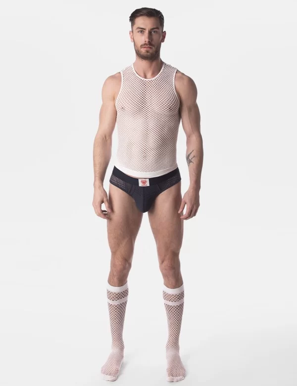 Fishnet Tank Top Stefano - White