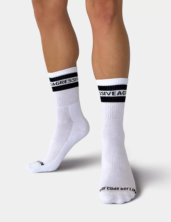 Fetish Half Socks Agressive - White-Black