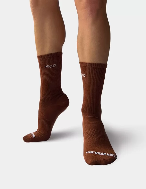 Barcode Proud Gym Socks - Brown