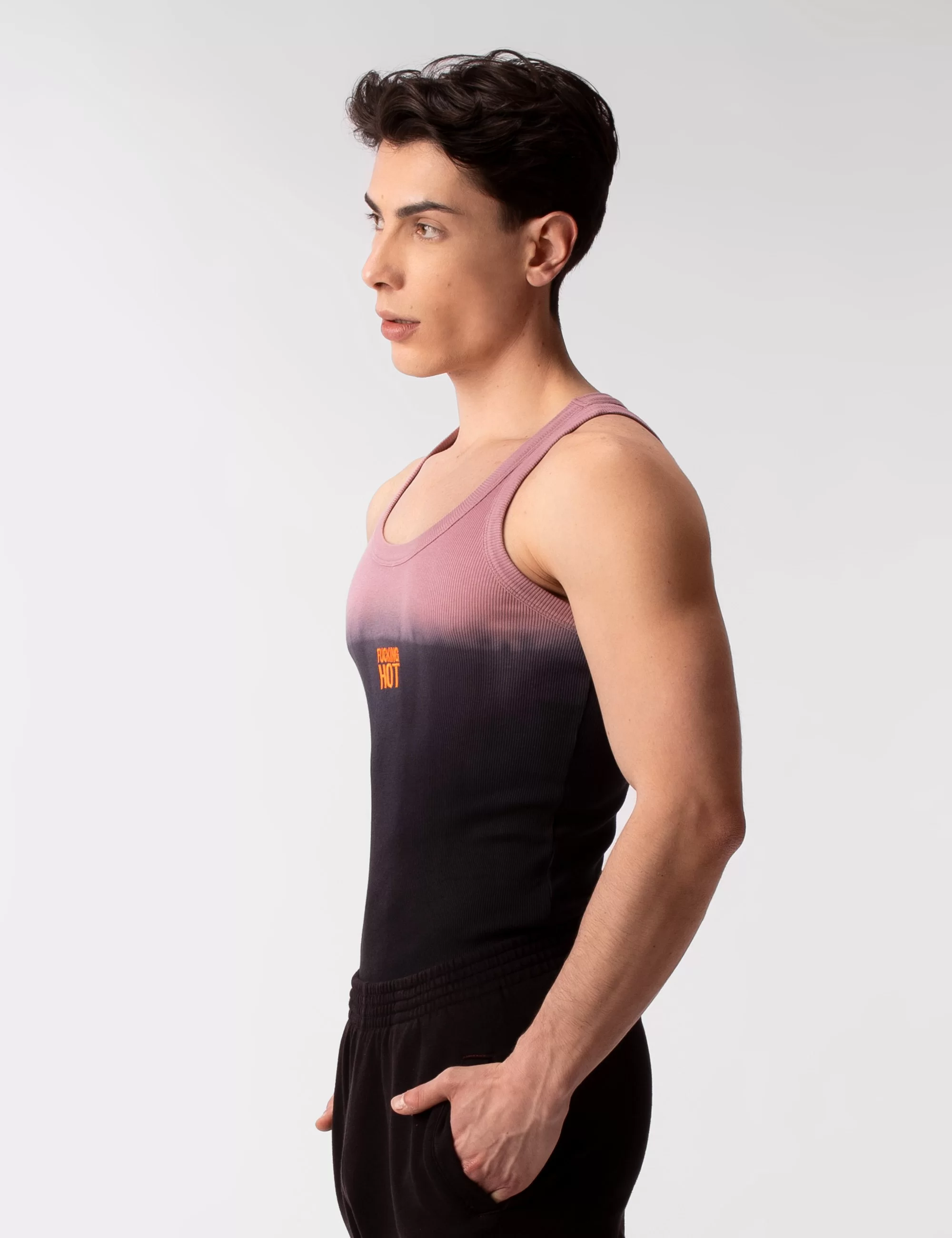 Tank Top Degrade Fucking Hot - Brownishpurple-Black Tank Top Degrade Fucking Hot - Brownishpurple-Black