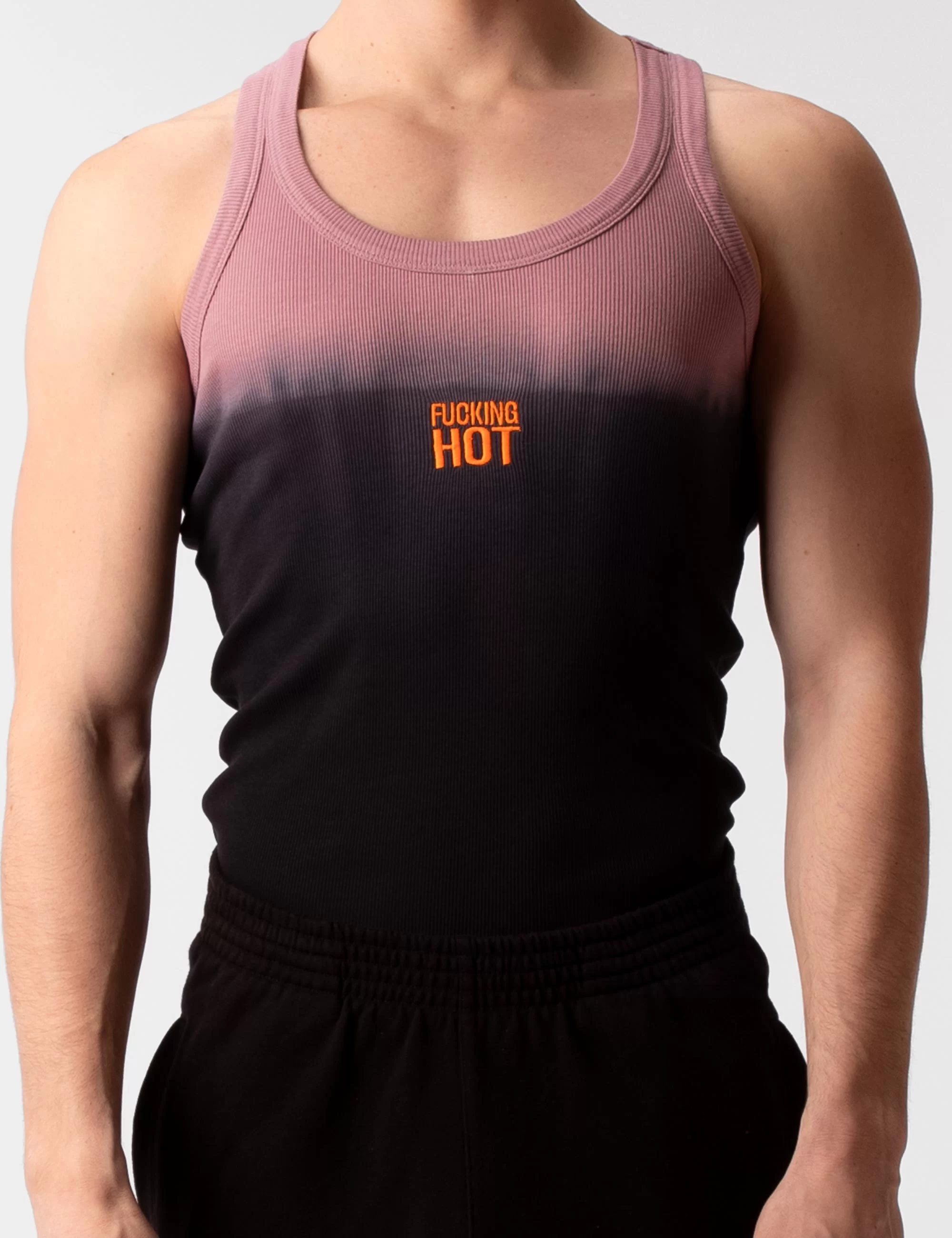 Tank Top Degrade Fucking Hot - Brownishpurple-Black Tank Top Degrade Fucking Hot - Brownishpurple-Black