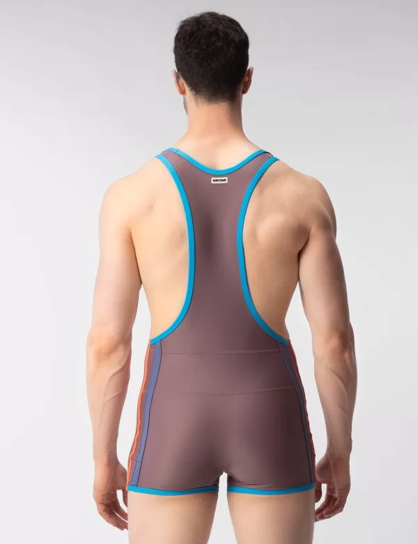 Singlet Olga - Aubergine-Blue-Rose-Orange