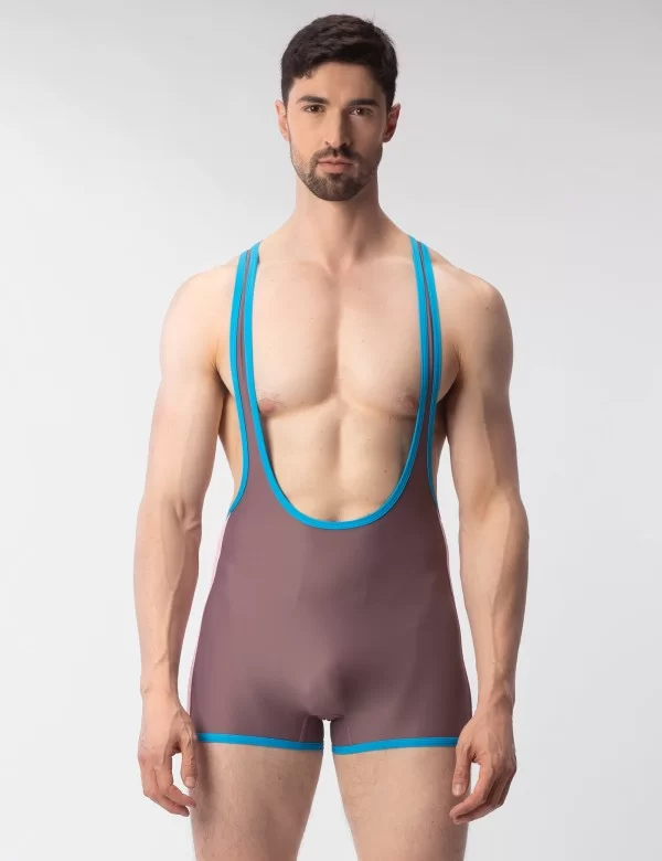 Singlet Olga - Aubergine-Blue-Rose-Orange