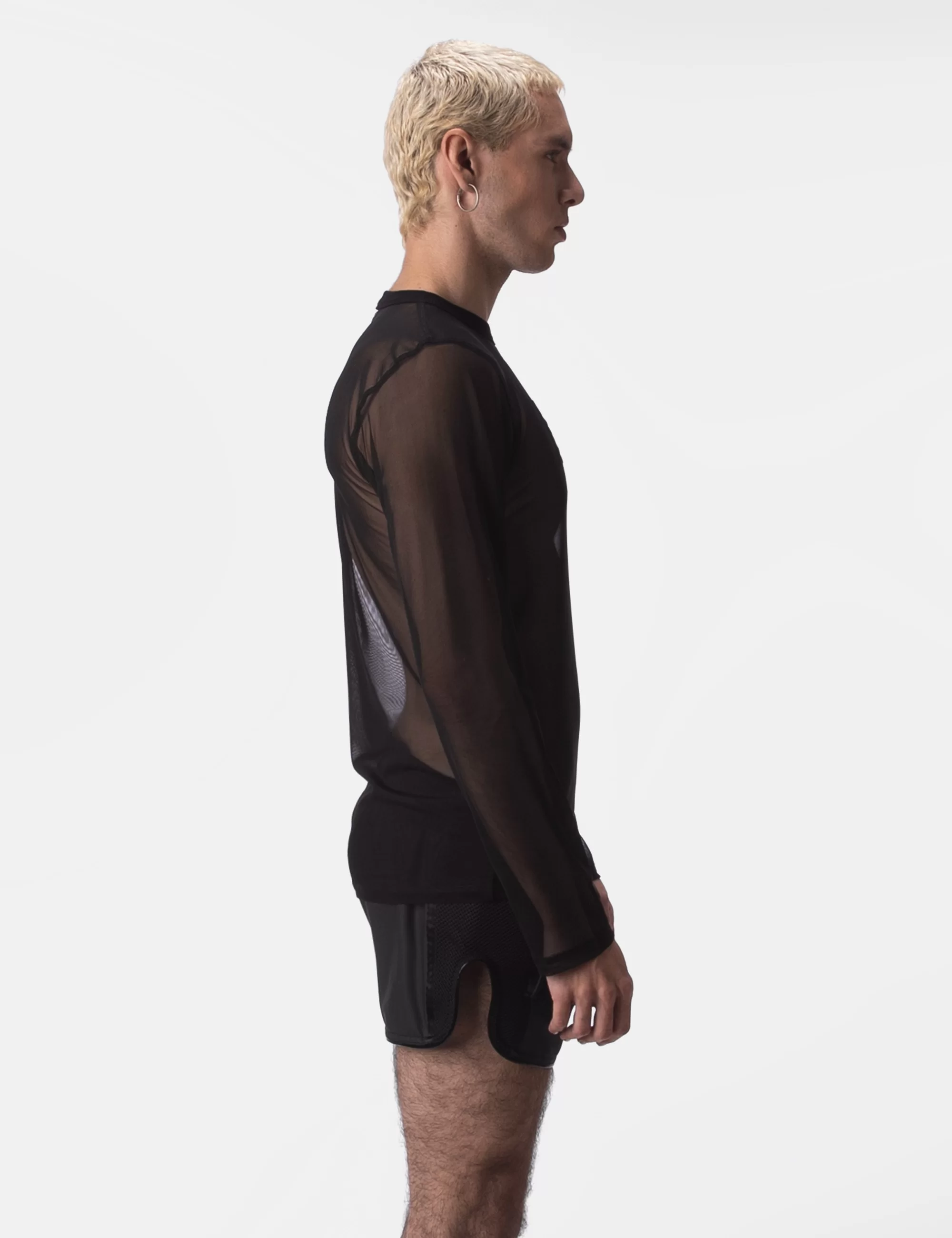 Mesh Long Sleeve Drama - Black