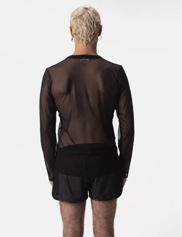 Mesh Long Sleeve Drama - Black