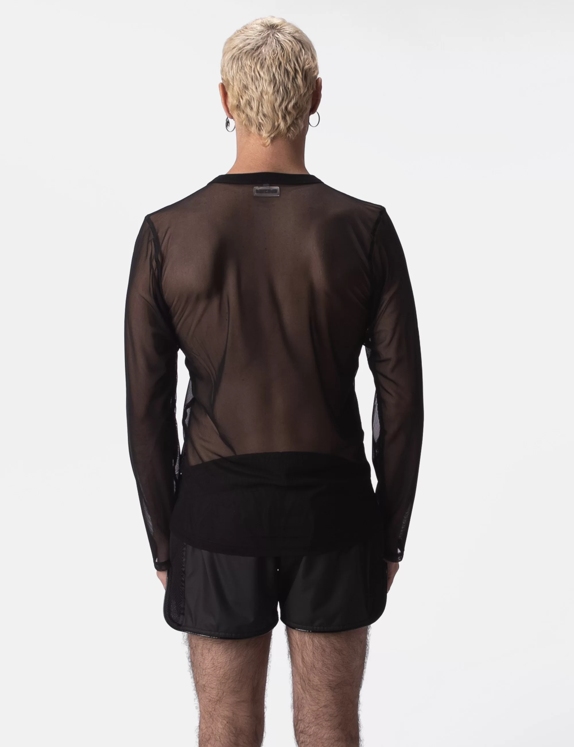 Mesh Long Sleeve Drama - Black