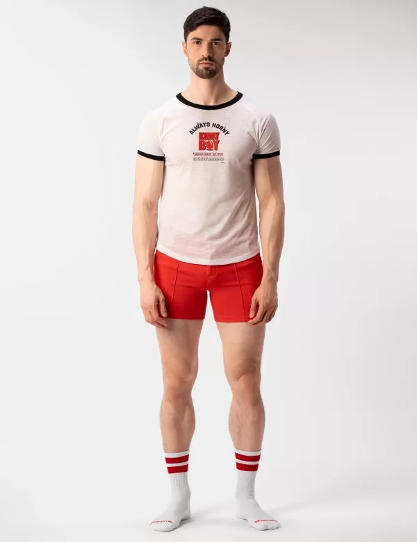 Raglan Tee Kinky Boy - White-Red-Black