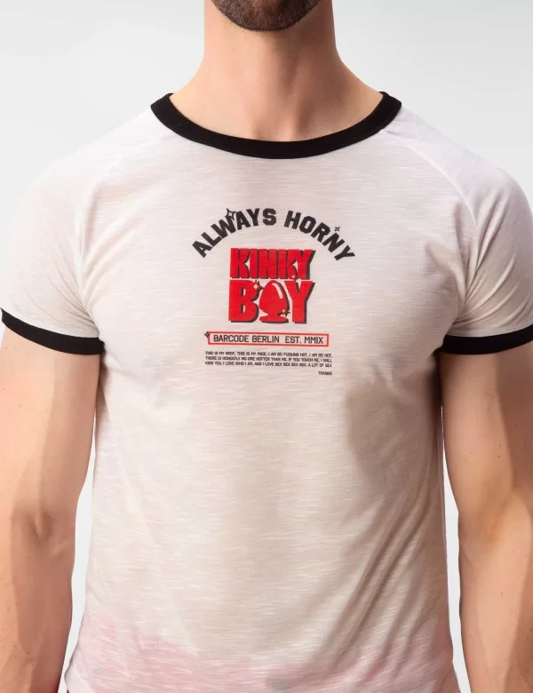 Raglan Tee Kinky Boy - White-Red-Black