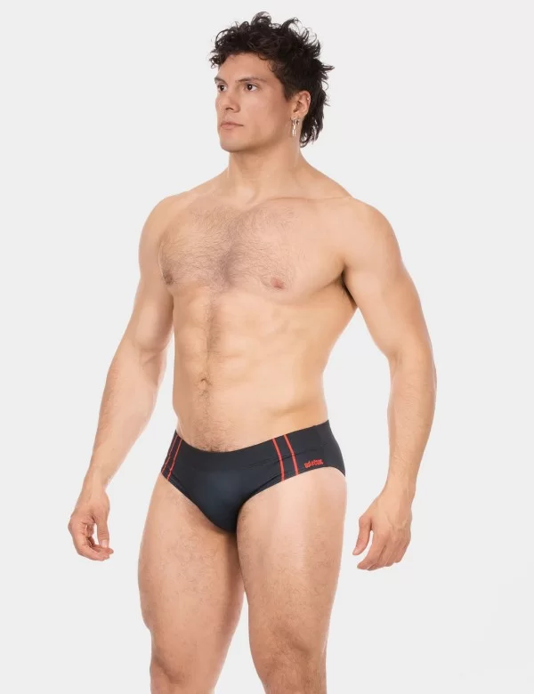 Swim Brief Sexy - Black-Red