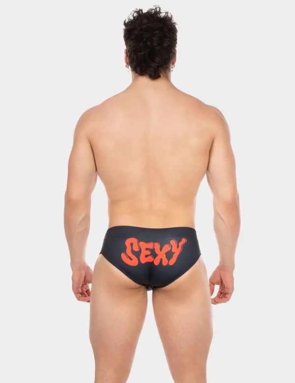 Swim Brief Sexy - Black-Red