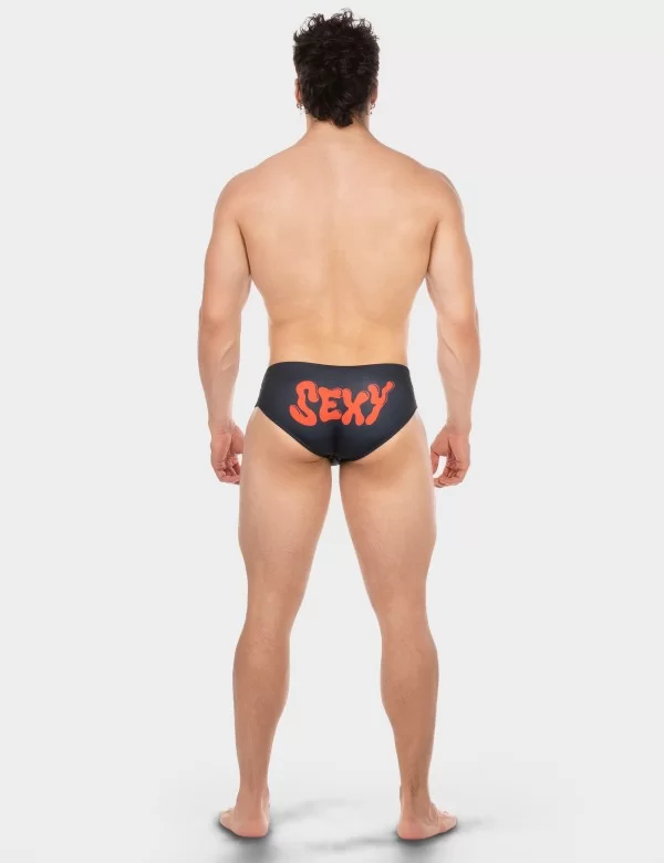 Swim Brief Sexy - Black-Red