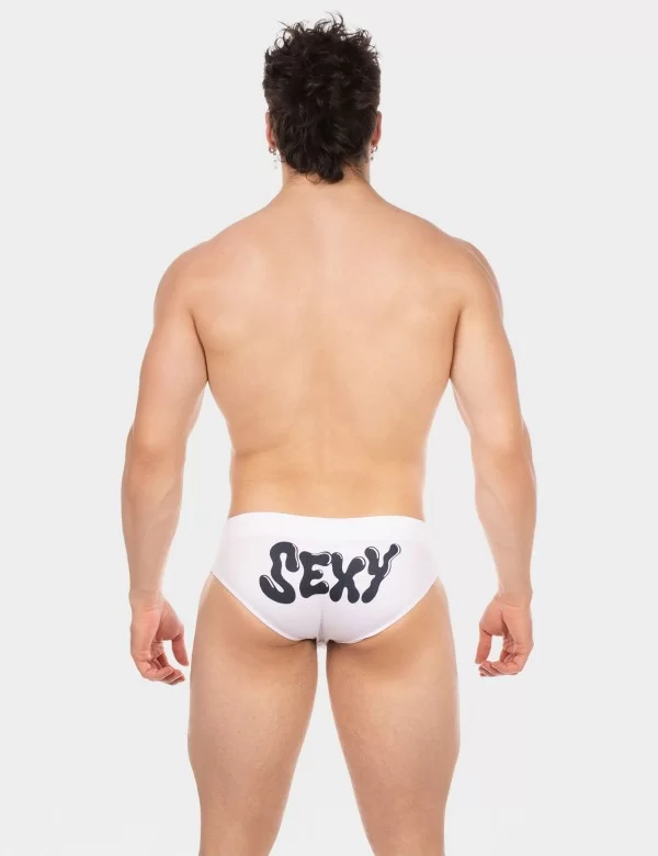 Swim Brief Sexy - White-Black