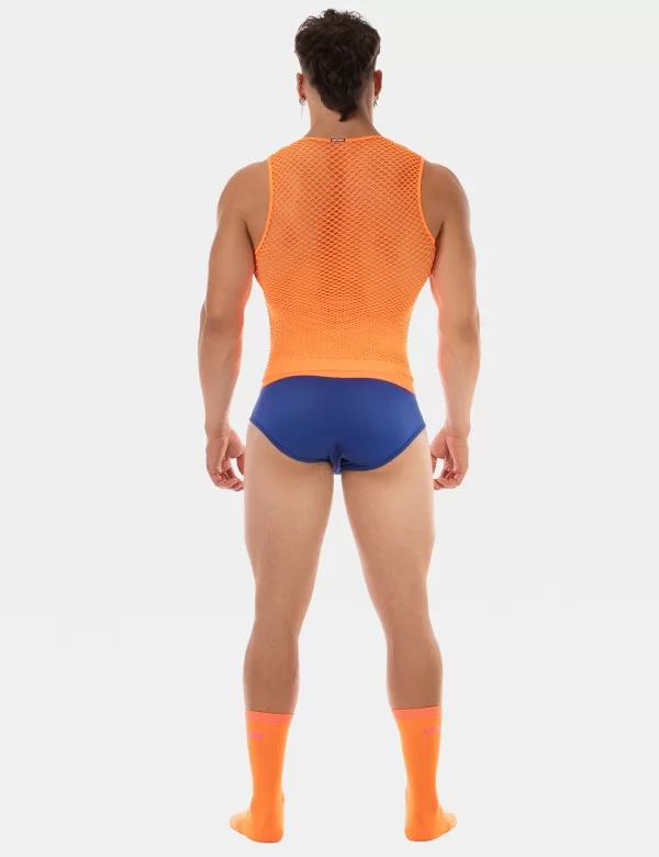 Fishnet Tank Top Stefano - Neonorange