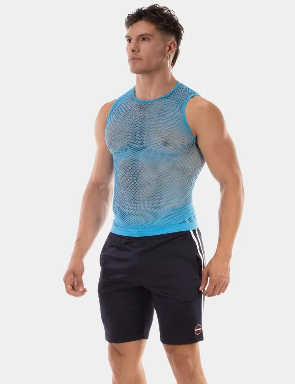 Fishnet Tank Top Stefano - Neonblue