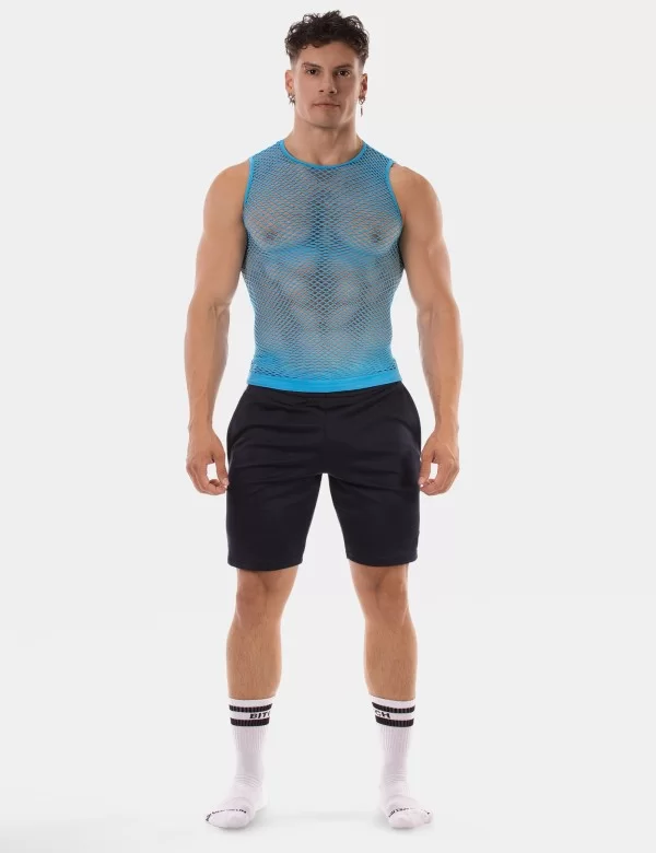Fishnet Tank Top Stefano - Neonblue