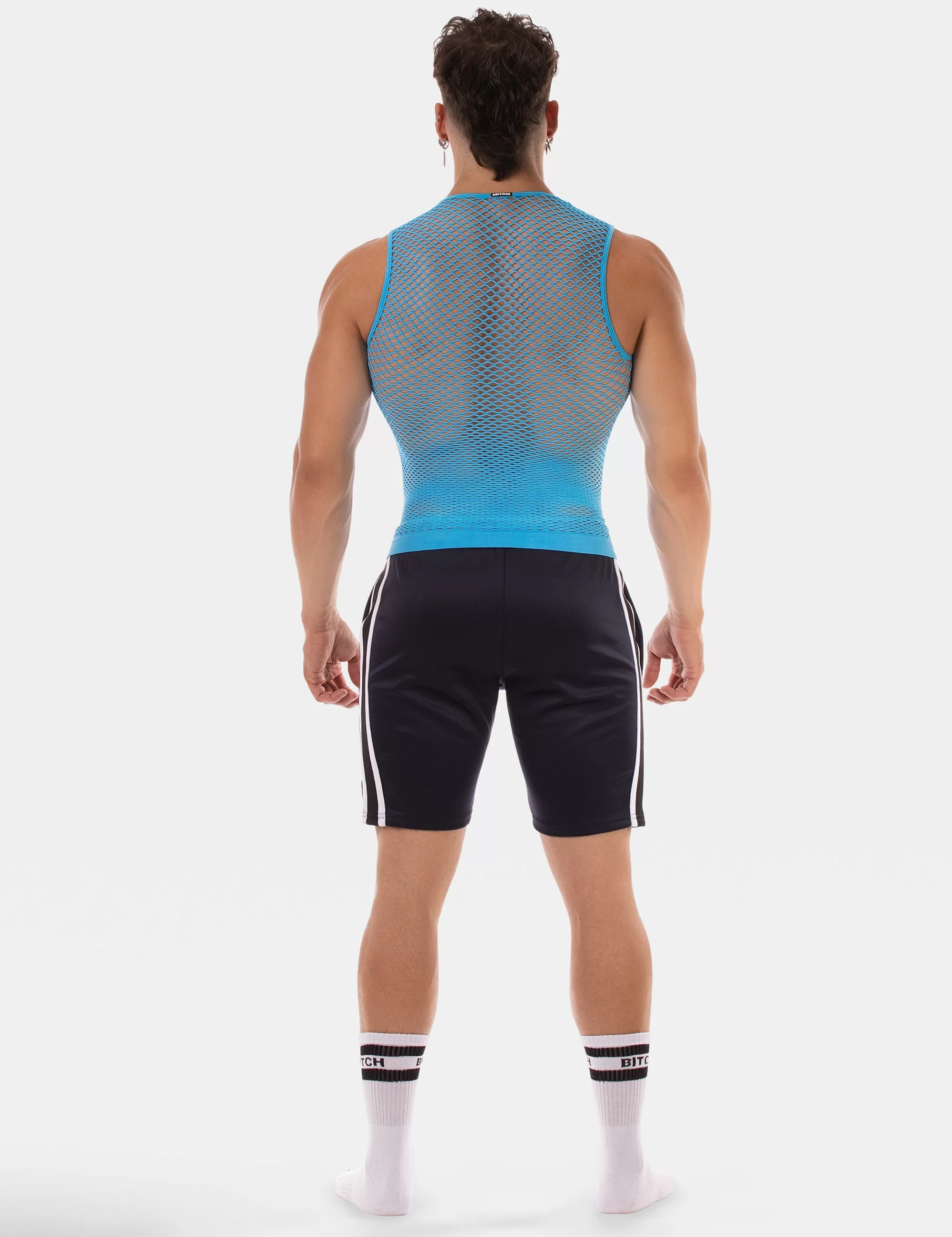 Fishnet Tank Top Stefano - Neonblue