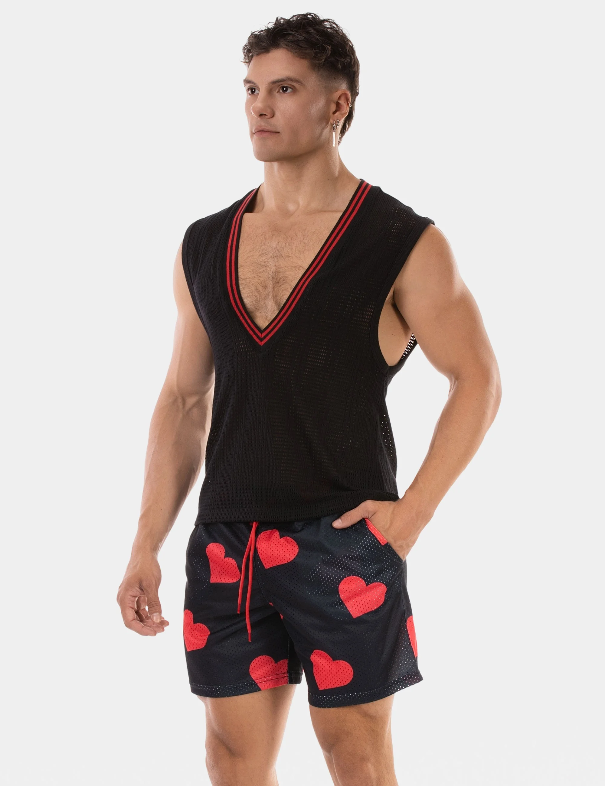 Sexy V-Neck Kevin - Black-Red Sexy V-Neck Kevin - Black-Red