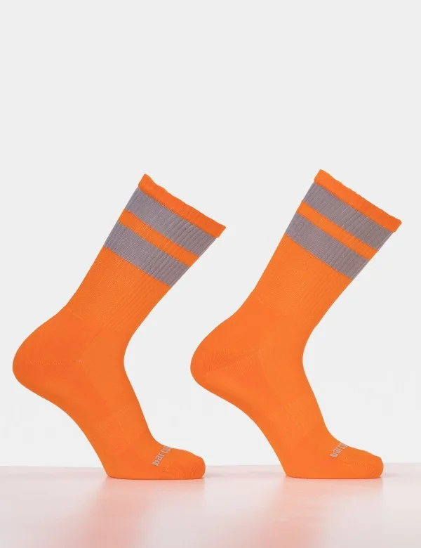 Gym Socks - Neonorange-Grey