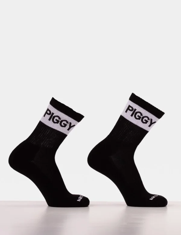 Fetish Half Socks Piggy - Black-White