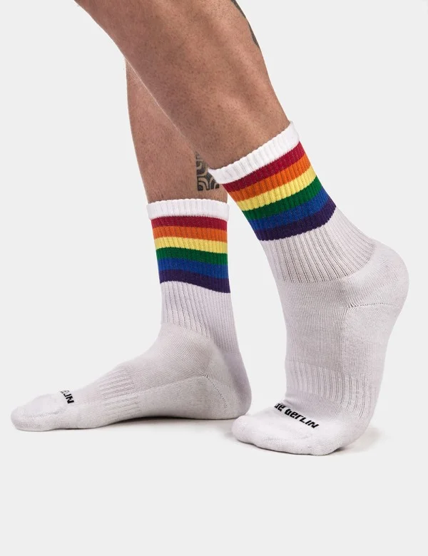 Barcode Pride Half Socks - White
