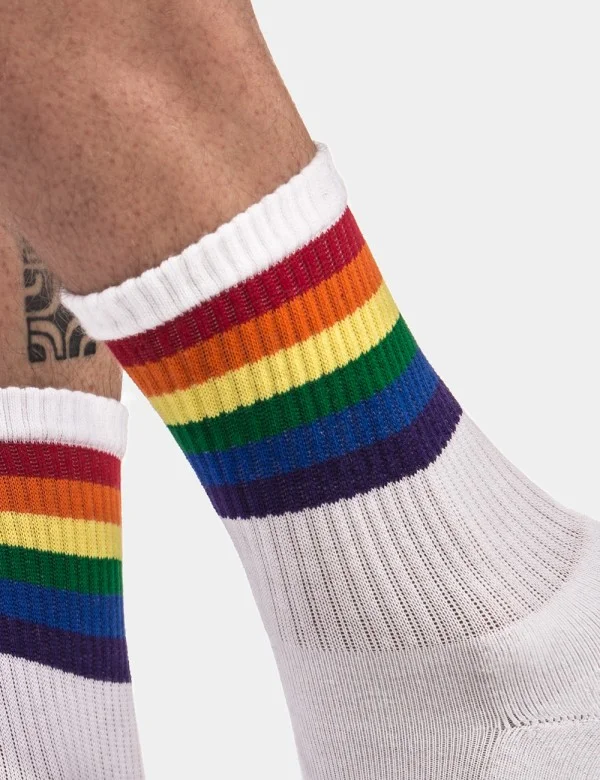 Barcode Pride Half Socks - White