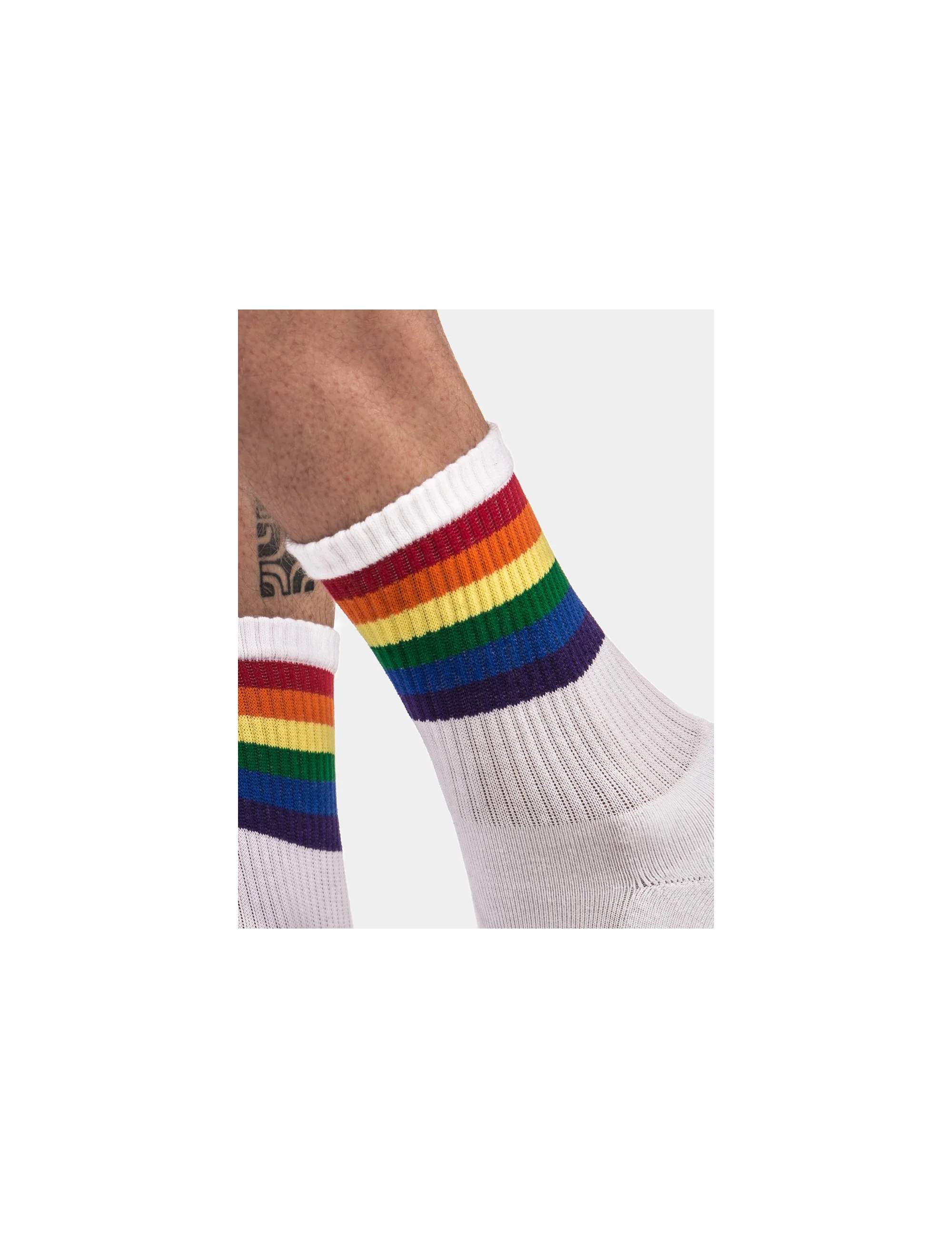 Barcode Pride Half Socks - White