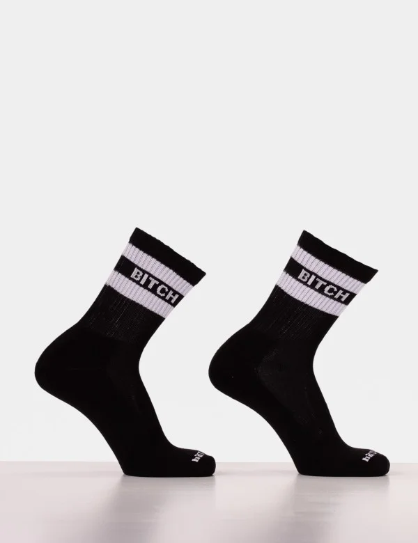 Fetish Half Socks Bitch - Black-White