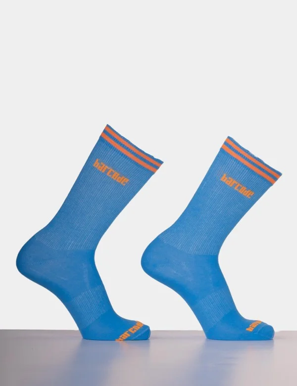 Festival Socks - Blue-Neonorange