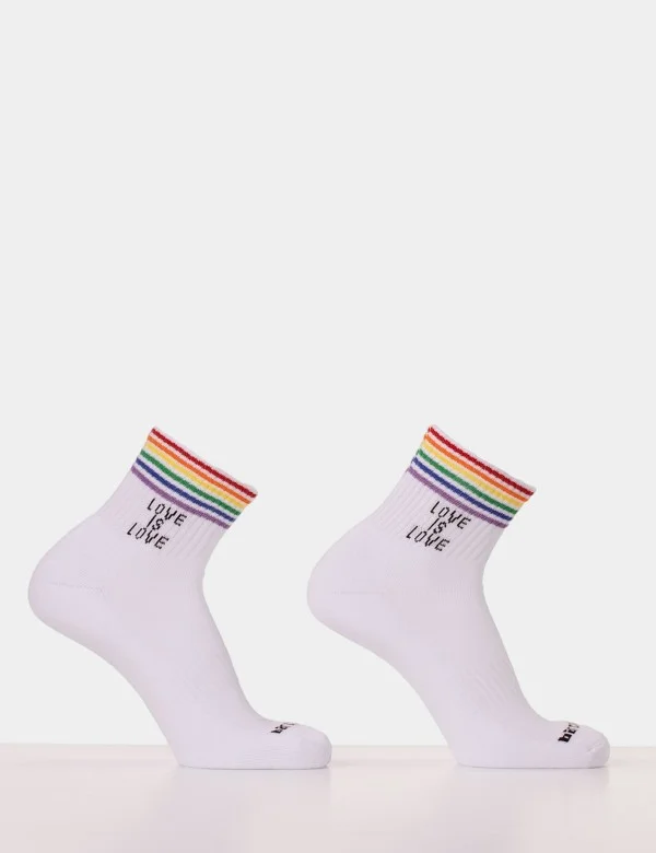 Half Fetish Socks Love is Love - White