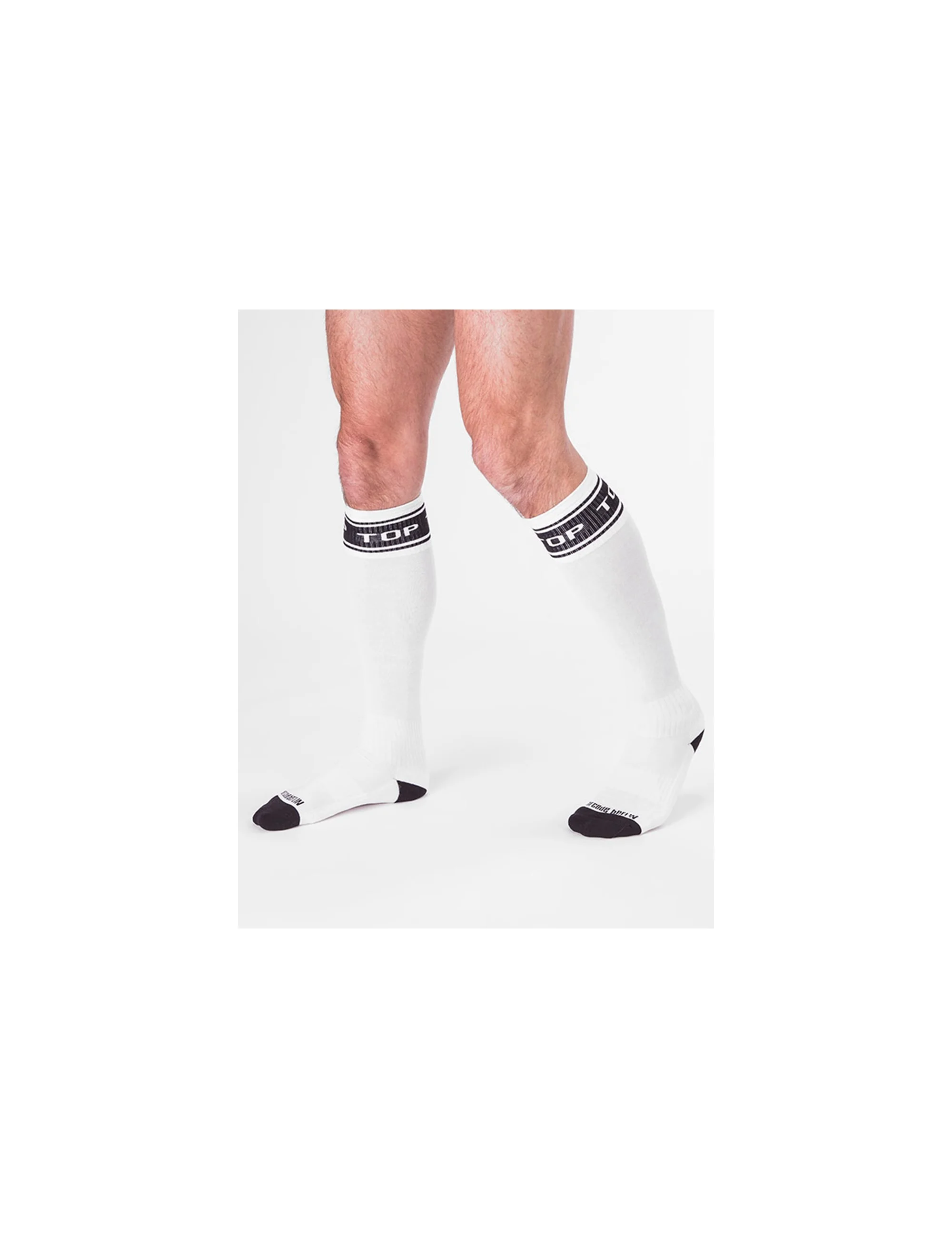 Identity Football Socks Top - White-Black