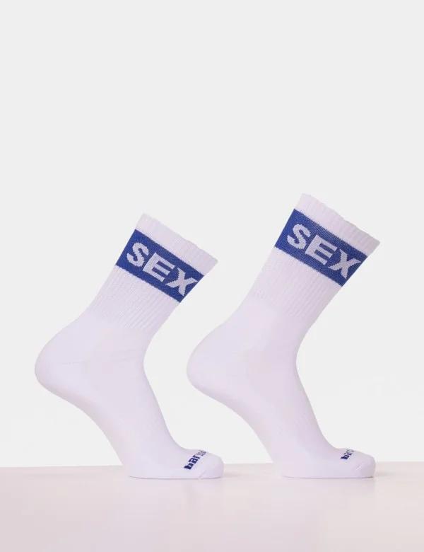 Fetish Half Socks SEX - White-Navy
