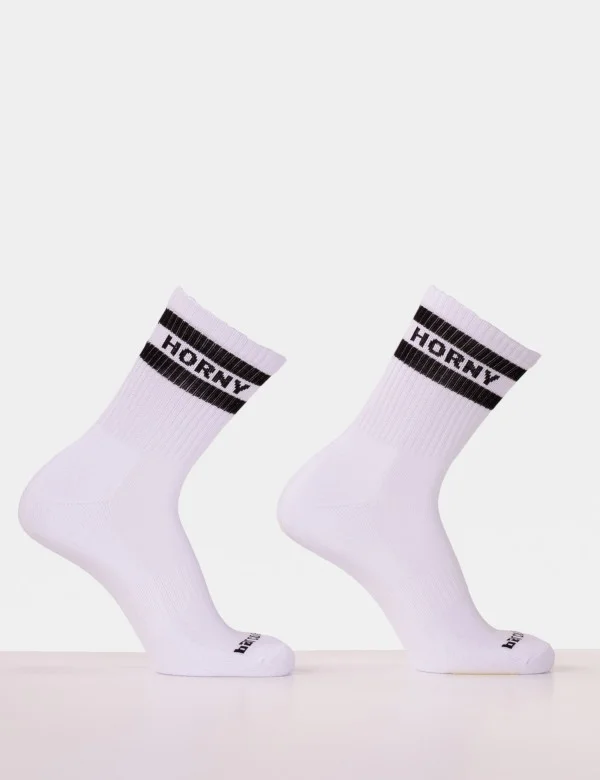 Half Fetish Socks Horny - White-Black