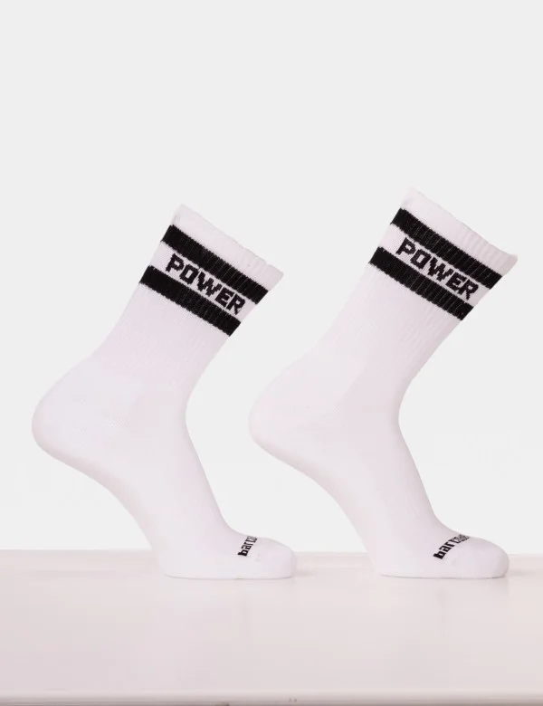 Half Fetish Socks Power - White-Black
