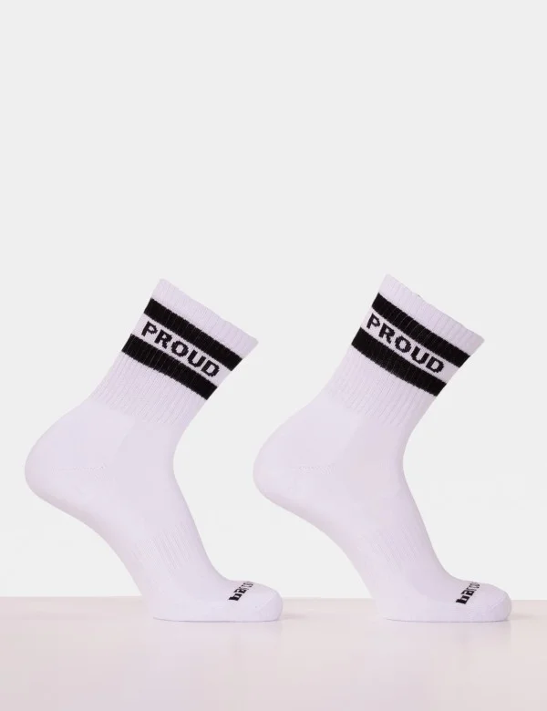 Fetish Half Socks Proud - White-Black