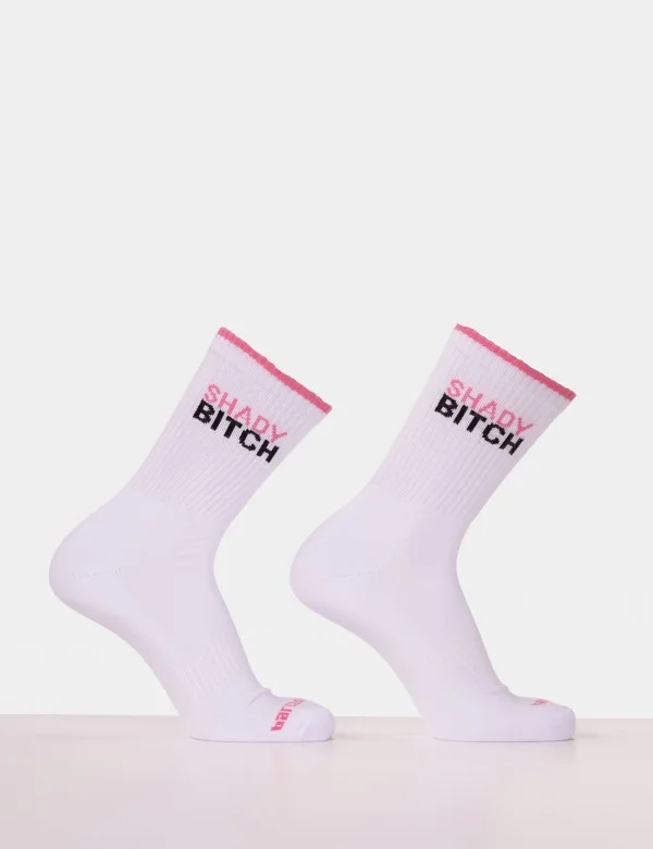 Fun Socks Shady Bitch - White-Pink-Black
