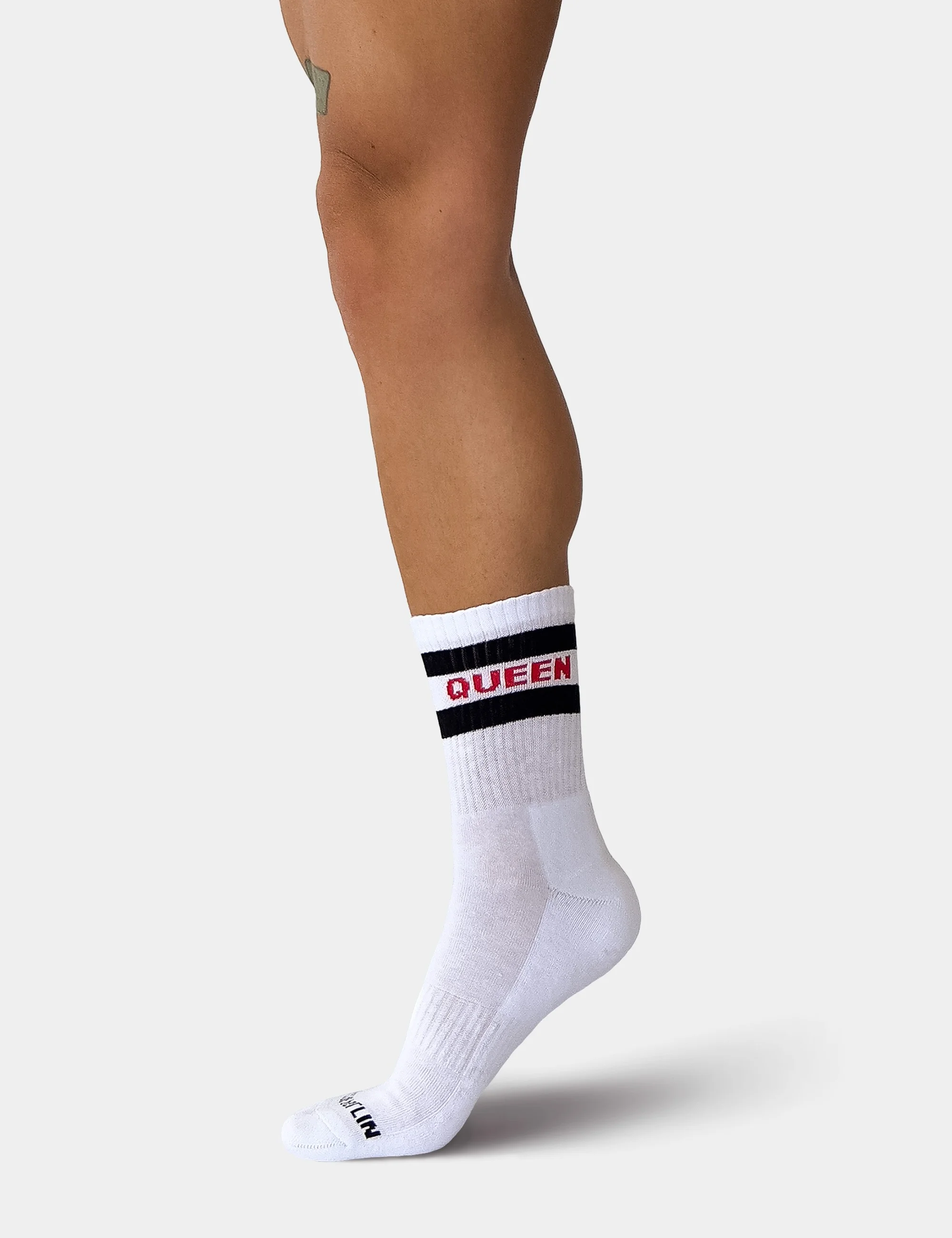 Fetish Half Socks Queen - White-Red