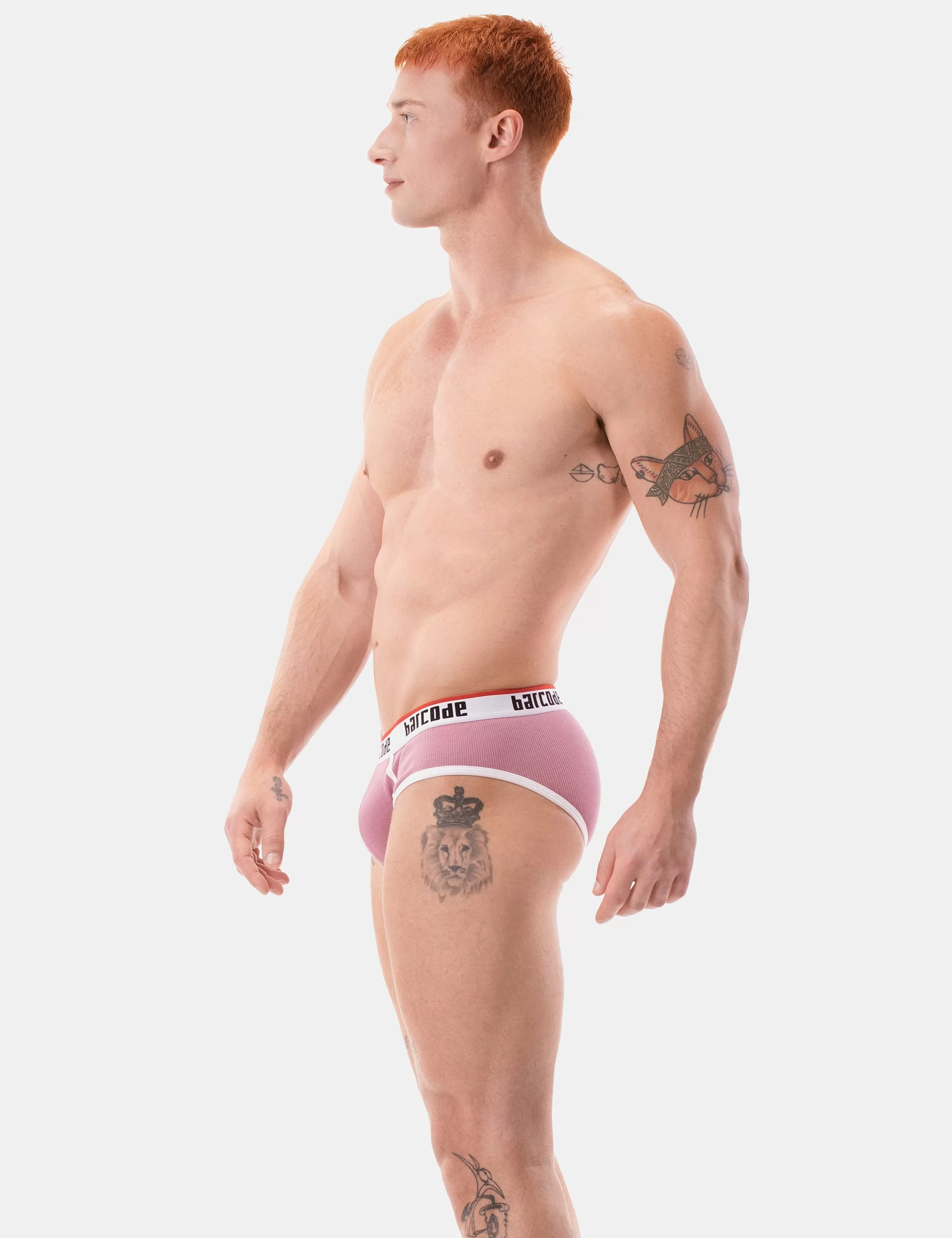 Brief Kai - Brownishpurple-White
